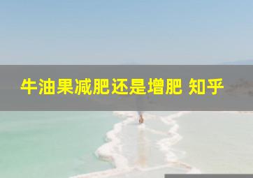 牛油果减肥还是增肥 知乎